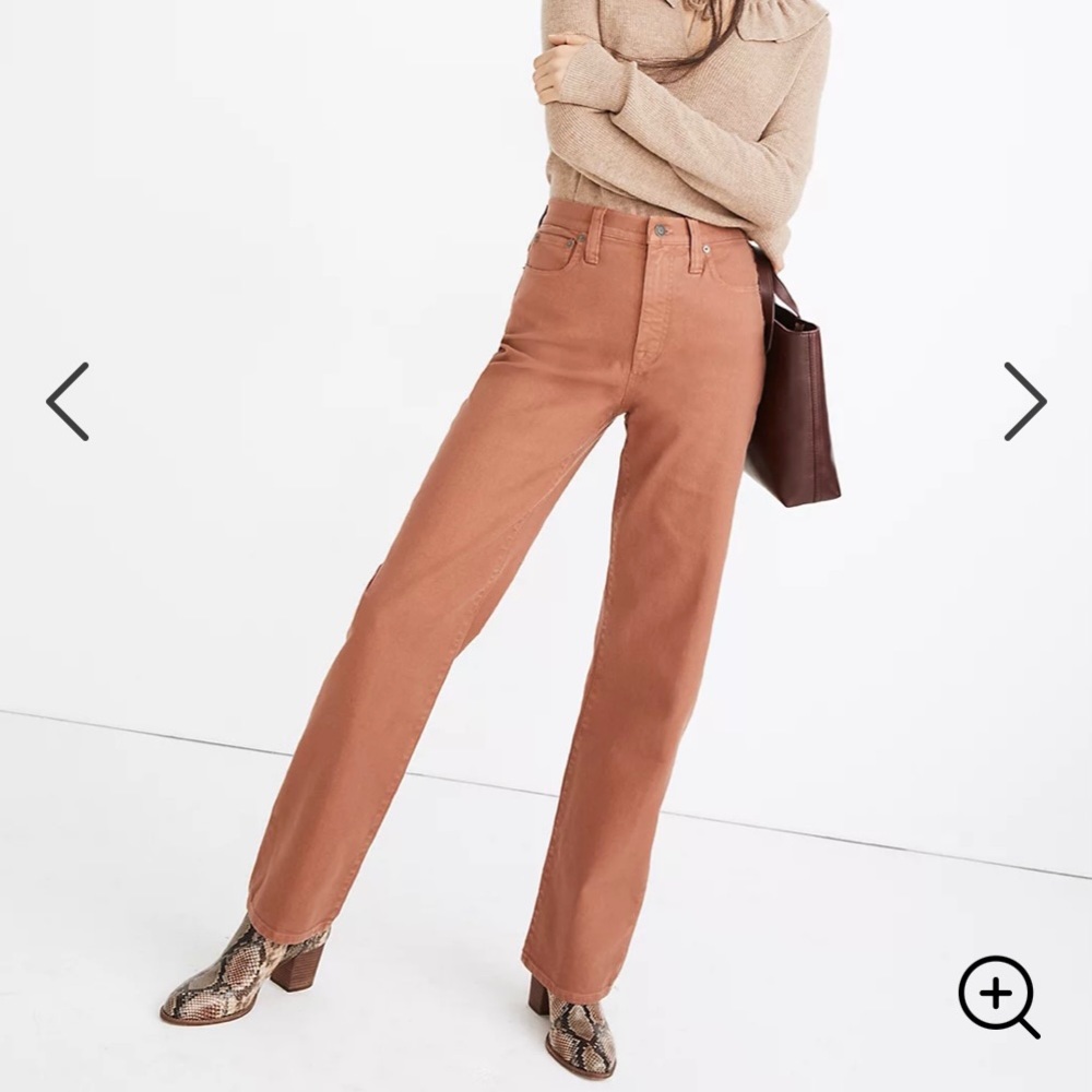 NWT Madewell 25 Slim Wide-Leg Rust Jeans